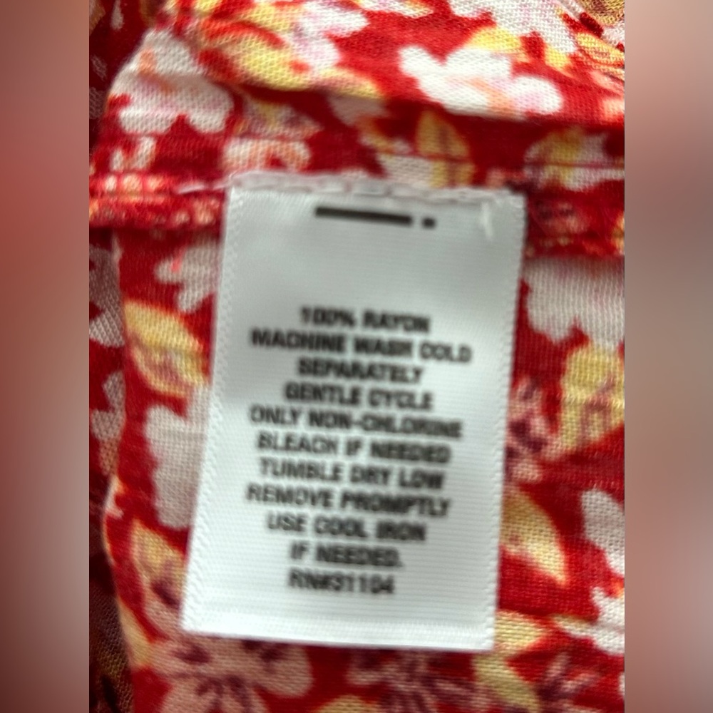 NWT Floral Red Sleeveless Dress with Tie Back -3X - Picture 6 of 10